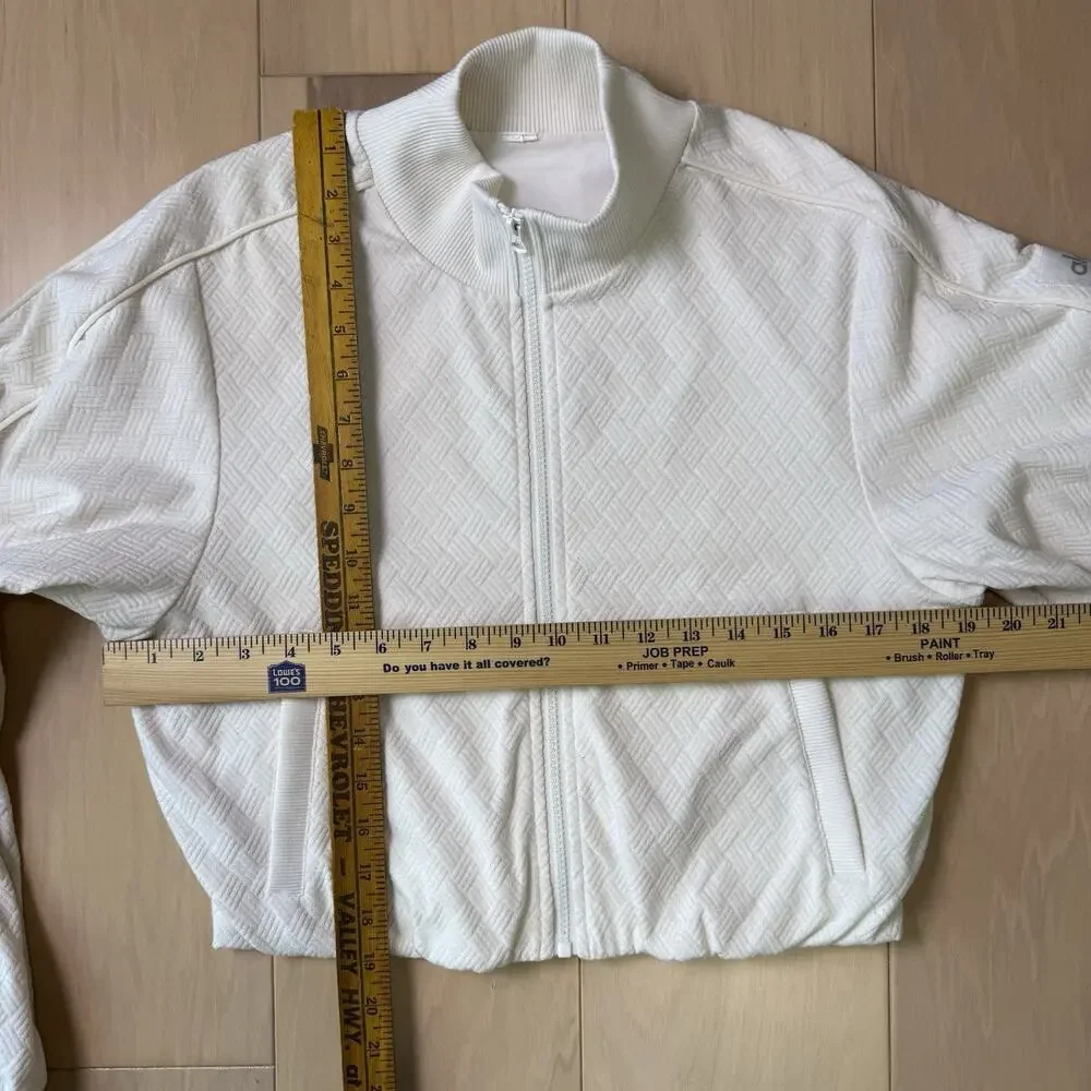 Alo Yoga Jacket Women's Small Cream Textured Full Zip Outerwear Athleisure